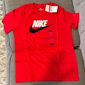 The Nike Red Tee with Black Logo YL